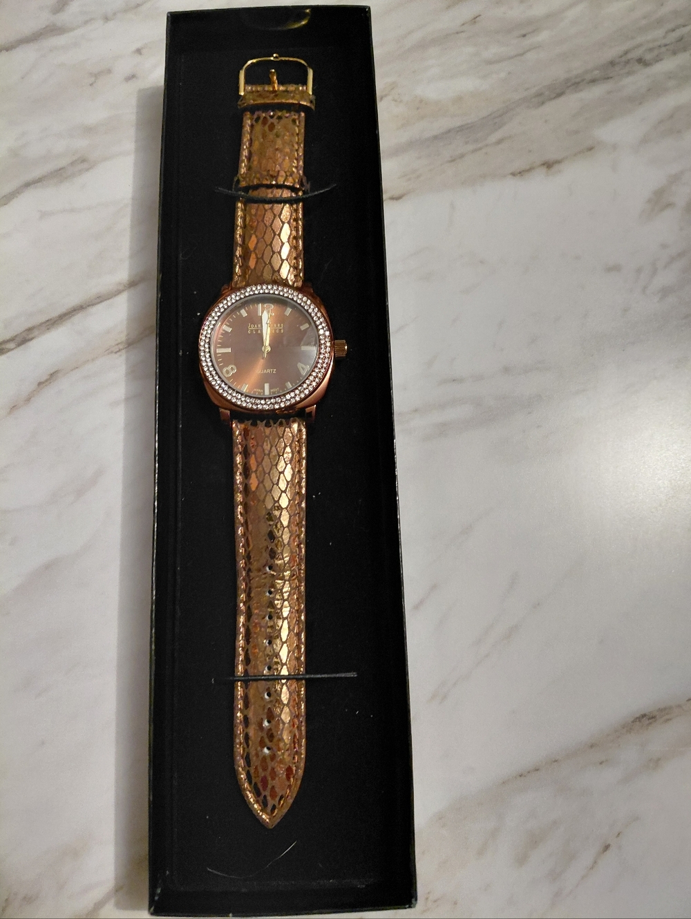 Joan Rivers Classics Collection Rose Gold Snake-Embossed Watch - Picture 3 of 4